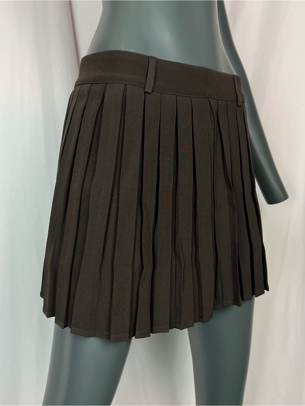 Killstar Dark Brown Nightshade’s Curse Pleated Mini Skirt
